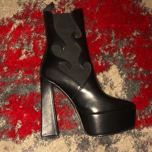 Black Italian leather boots